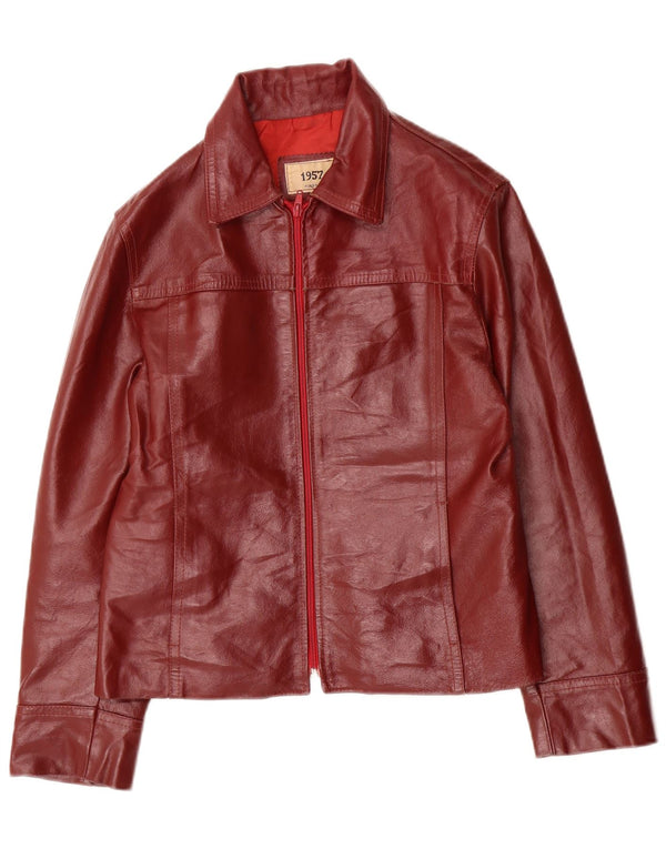 Vintage Damen Lederjacke UK 10 Kleines Burgunderleder