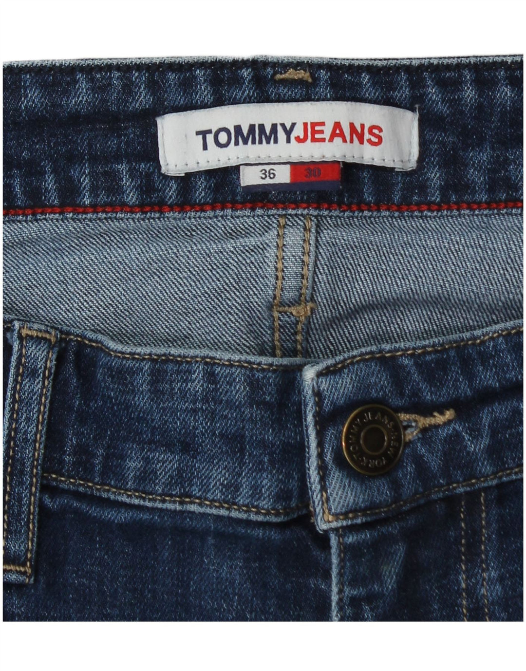 TOMMY HILFIGER Herren Bootcut Jeans W36 L28 Blaue Baumwolle