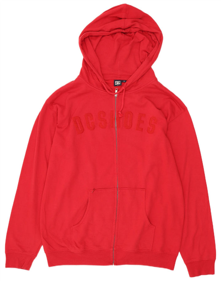 DC Herren-Kapuzenpullover mit grafischem Reißverschluss, mittelrote Baumwolle