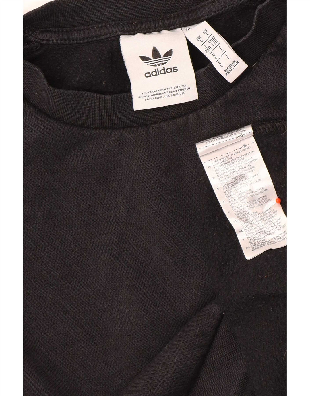 Adidas Herren Sweatshirt Pullover Large Schwarz Baumwolle