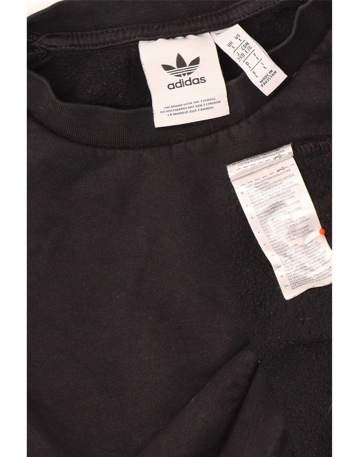 Adidas Herren Sweatshirt Pullover Large Schwarz Baumwolle