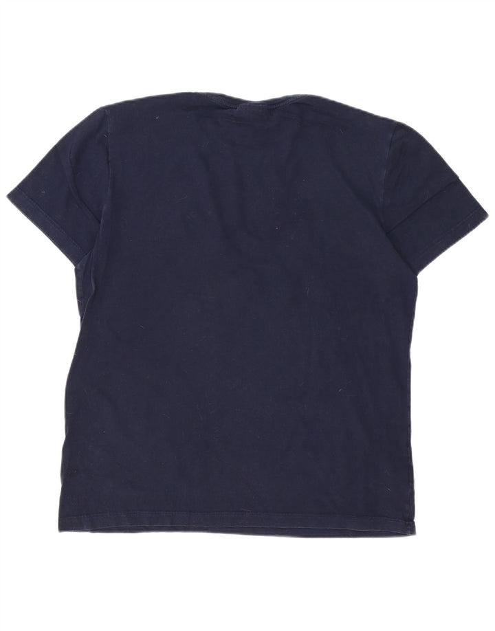 Lacoste Herren-T-Shirt mit normaler Passform, Größe 5, groß, marineblaue Baumwolle