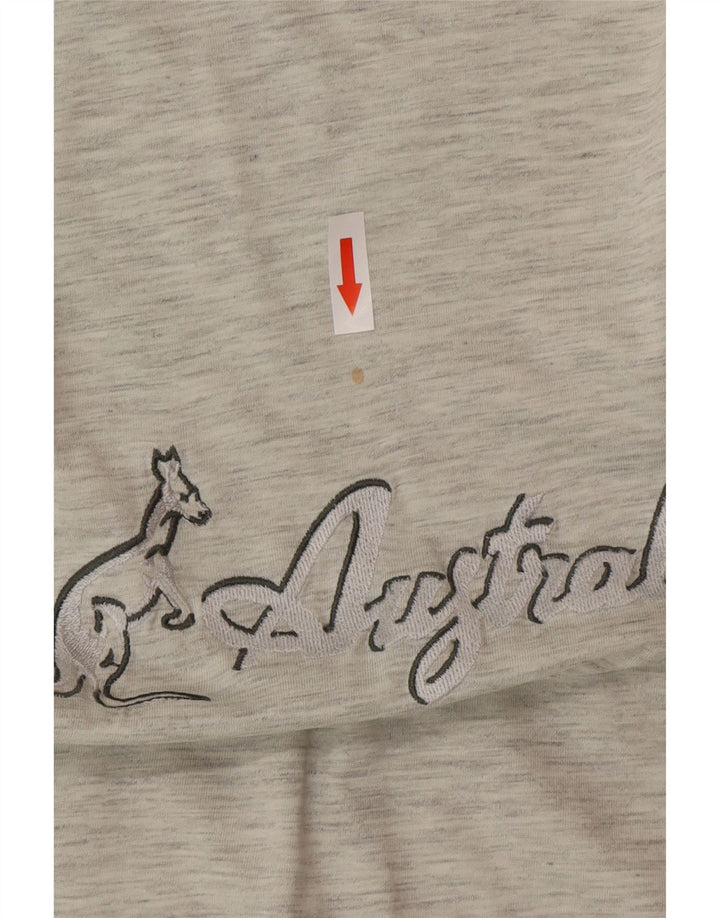 AUSTRALIAN L'ALPINA Herren Grafik T-Shirt Top IT 46 Small Grau meliert
