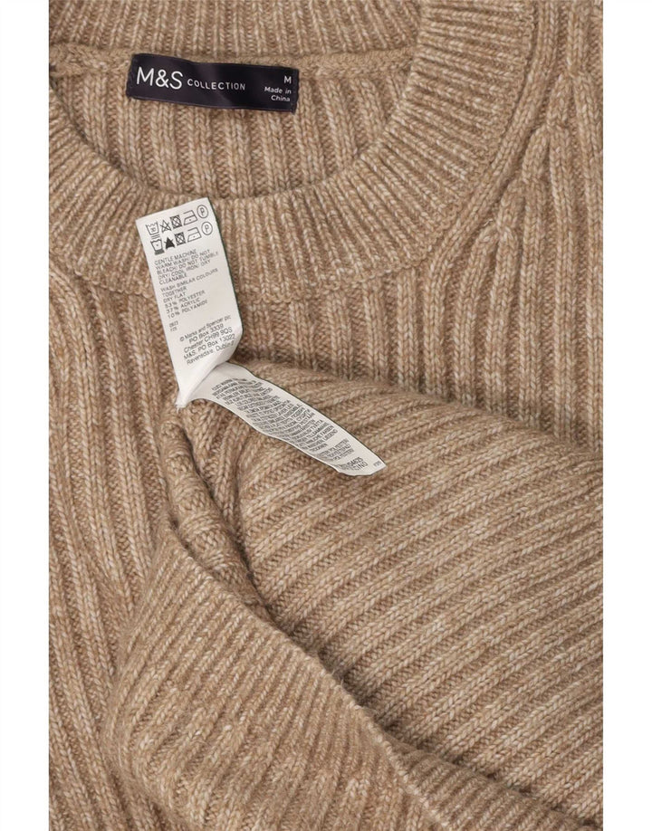 Marks & Spencer Damen Pullover mit Rundhalsausschnitt, UK 14, Mittelbraun