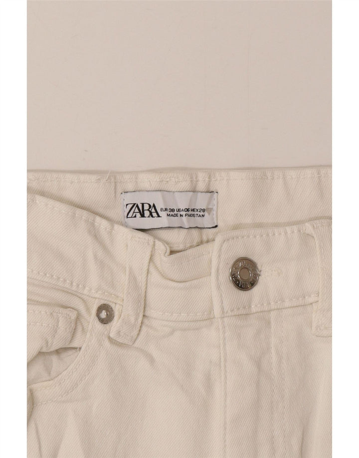 Zara Damen High Rise Bootcut Jeans EU 38 Small W28 L25 Weiß