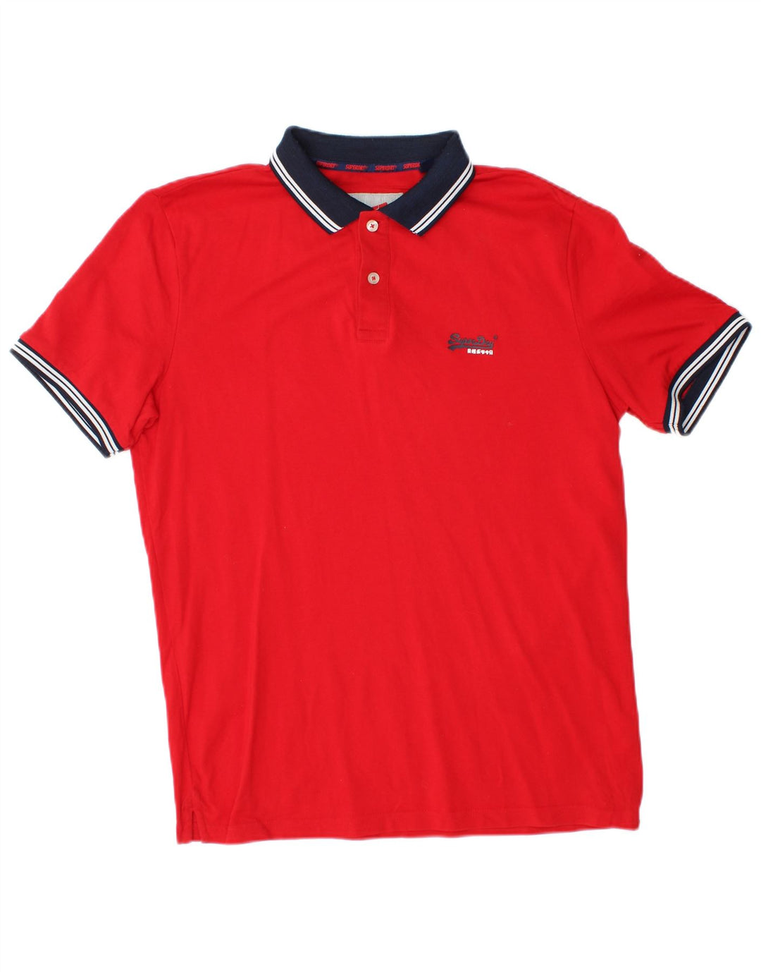 Superdry Herren Rugby-Poloshirt, große rote Baumwolle