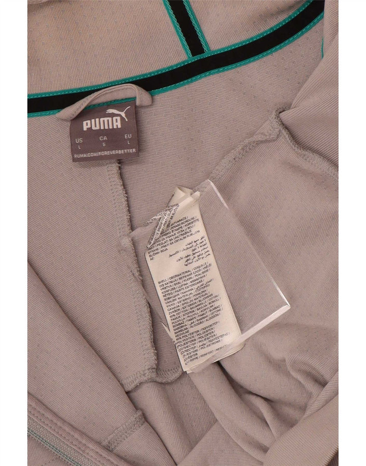 Puma Herren-Kapuzenpullover mit Reißverschluss, groß, graue Baumwolle