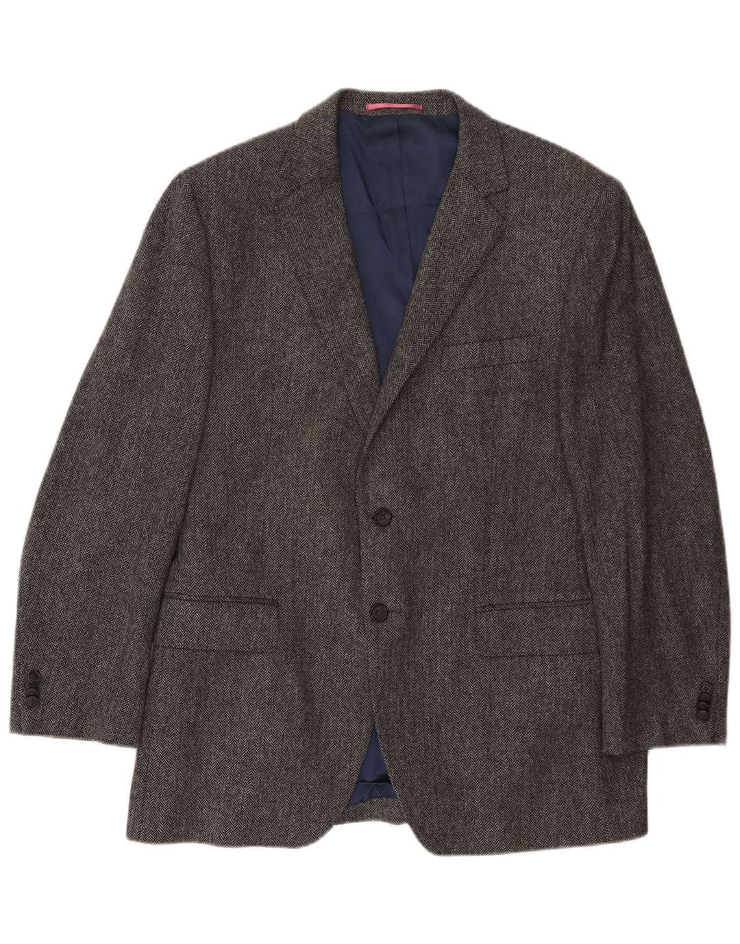 Gant Herren-Blazer mit 2 Knöpfen, IT 54 2XL, graue Wolle mit Fischgrätenmuster