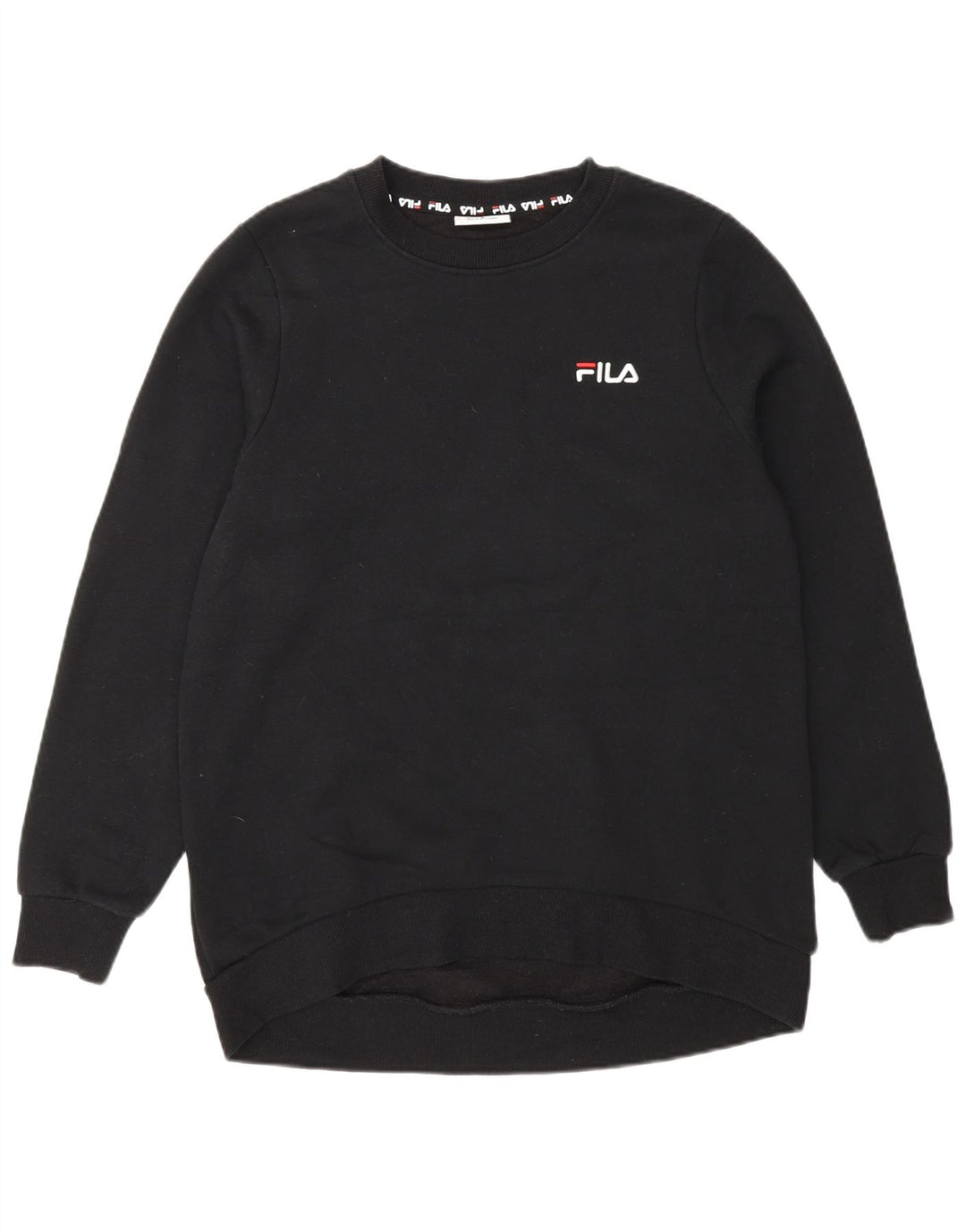 Fila Damen Sweatshirt Pullover UK 10 Small Schwarz Baumwolle