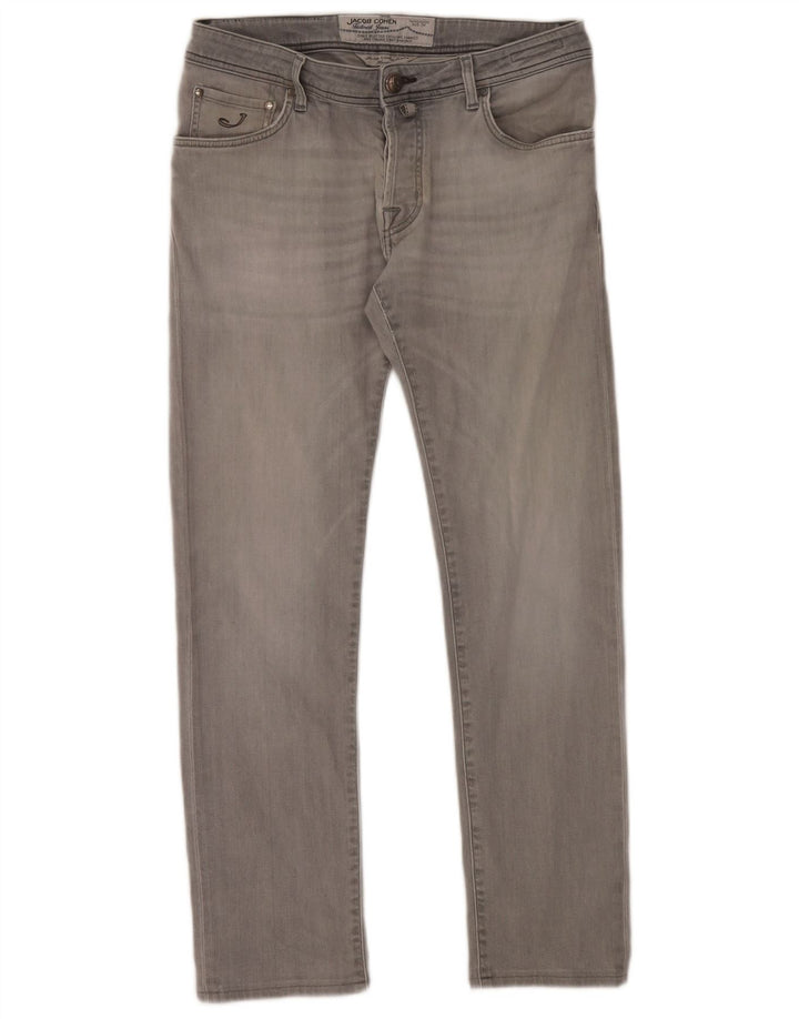 Jacob Cohen Herren Slim Jeans W34 L30 Graue Baumwolle