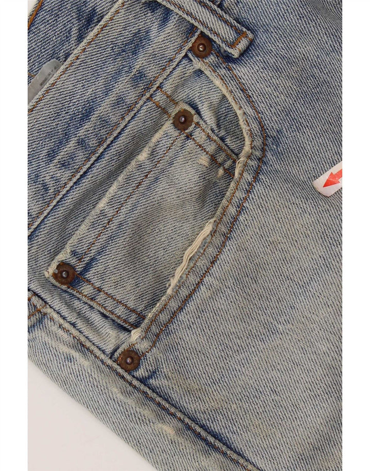 Levi's Herren 505 Distressed Straight Jeans W34 L28 Blaue Baumwolle