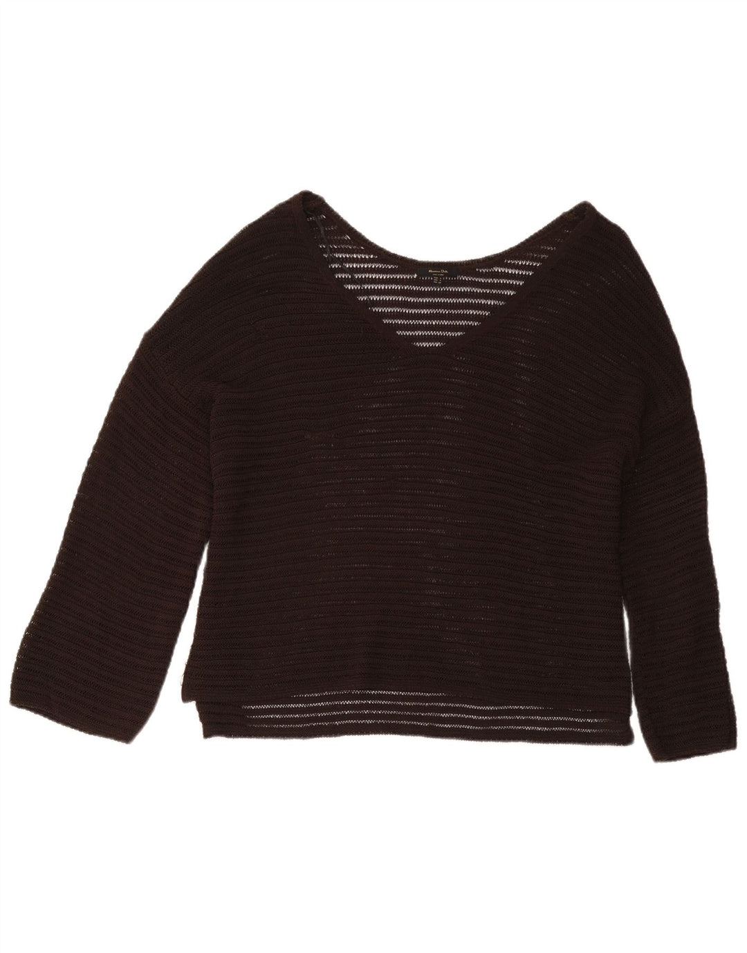 Massimo Dutti Damen-Oversize-Langarmblusenoberteil, Gr. 10, Größe S, Braun