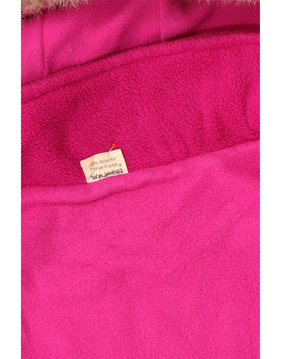 Vintage Damen Übergroße Kapuzen-Windbreakerjacke UK 14 Mittelrosa