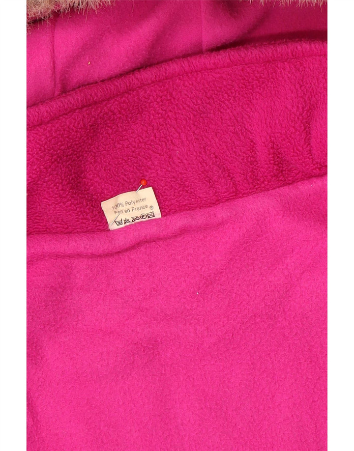Vintage Damen Übergroße Kapuzen-Windbreakerjacke UK 14 Mittelrosa