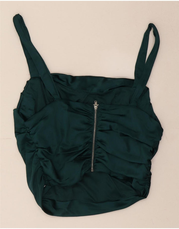 GUESS Womens Crop Top UK 14 Large Green Polyester Vintage Guess and Second-Hand Guess from Messina Hembry 