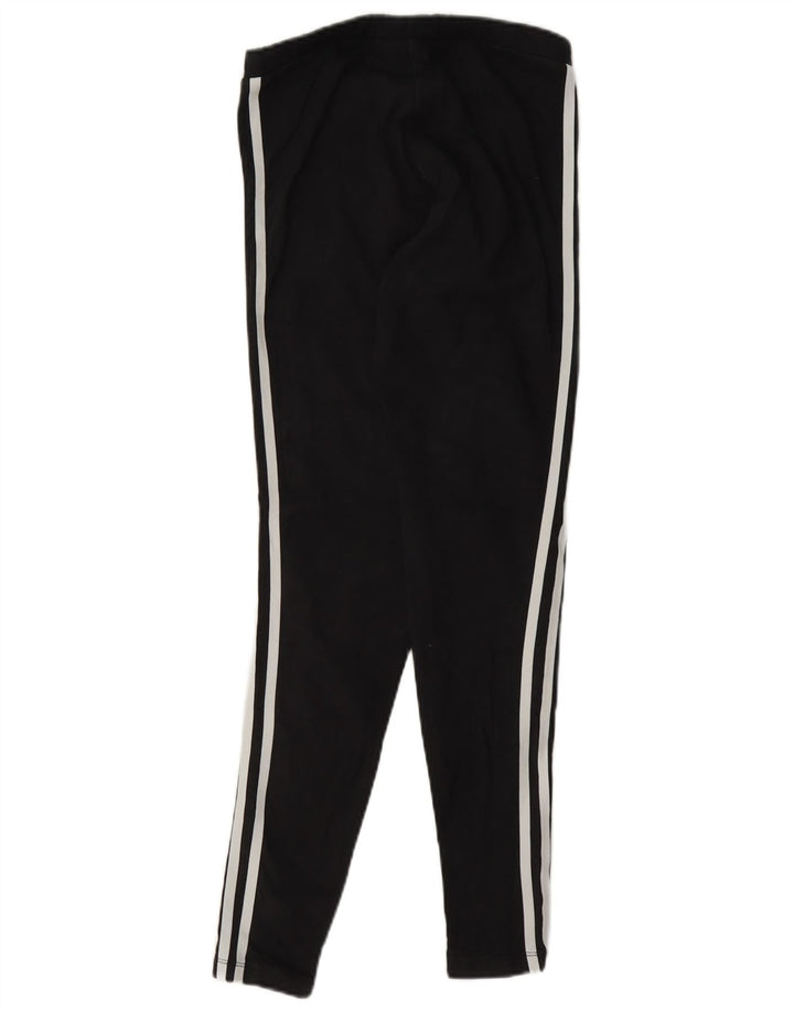 Adidas Damen Leggings UK 10 Small Schwarz Baumwolle