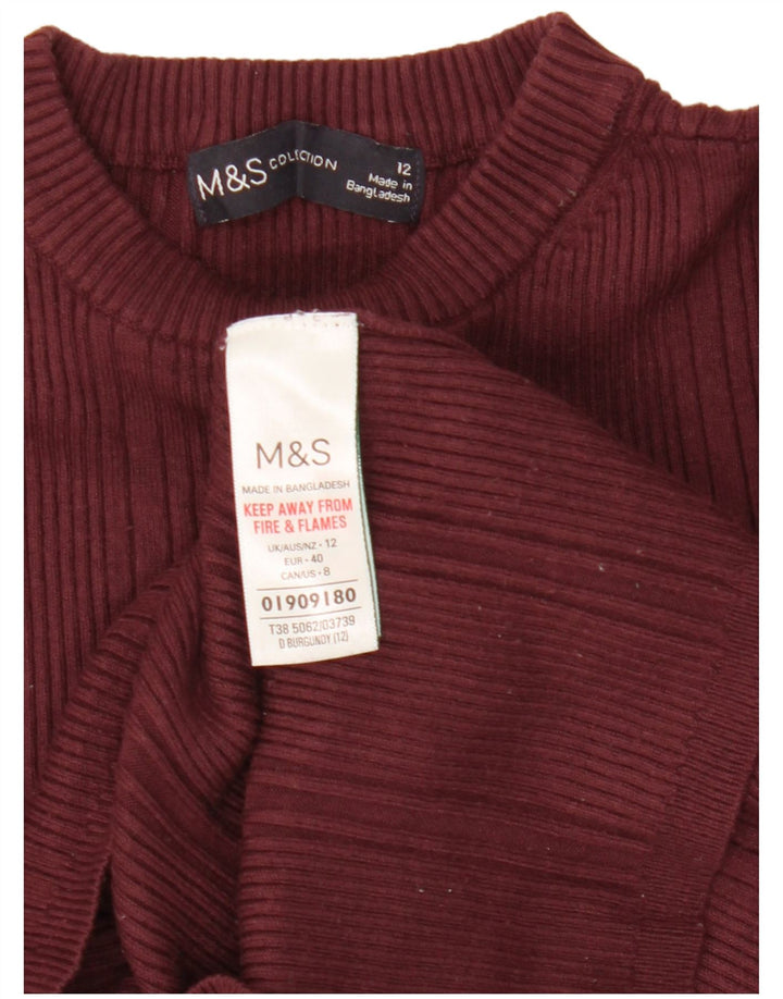 Marks & Spencer Damen-Pullover mit Rundhalsausschnitt, Gr. 12, mittleres Burgunderrot