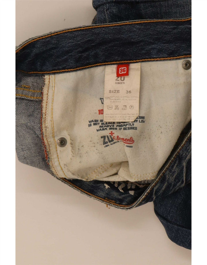 Zu Elements Herren-Jeansshorts, Größe L, W36, Blau, Baumwolle