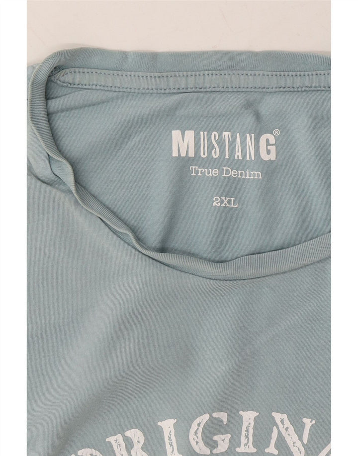 MUSTANG Mens Graphic T-Shirt Top 2XL Blue Vintage Mustang and Second-Hand Mustang from Messina Hembry 