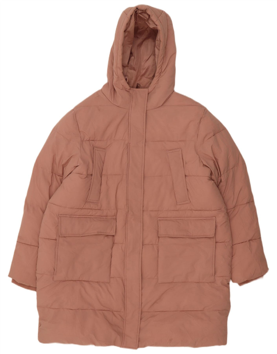 Marks & Spencer Damen-Übergröße, gepolsterter Mantel mit Kapuze, UK 18, XL, Rosa, Polyester