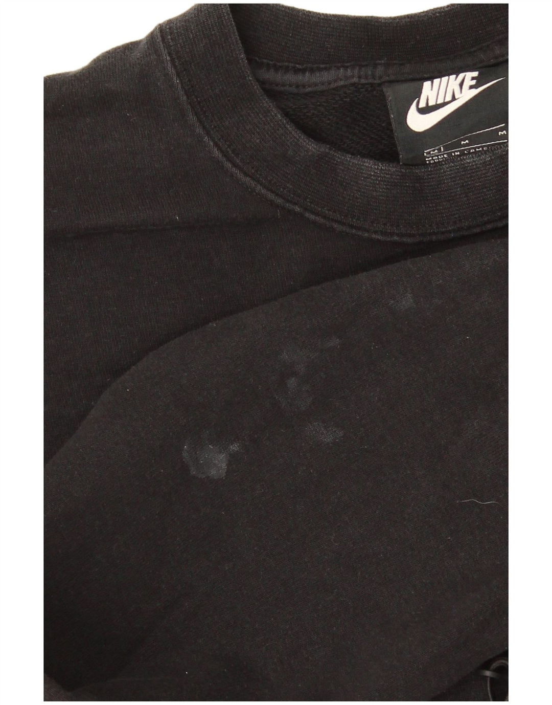 Nike Womens Graphic Crop Sweatshirt Pullover UK 12 Mittelschwarze Baumwolle
