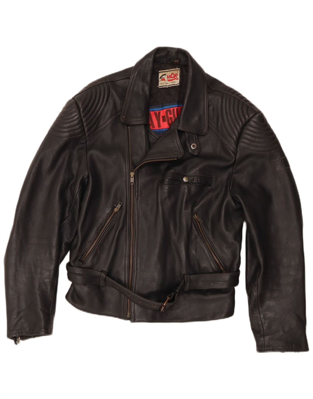 MQP Herren Motorrad Leder Bikerjacke IT 52 XL Schwarz