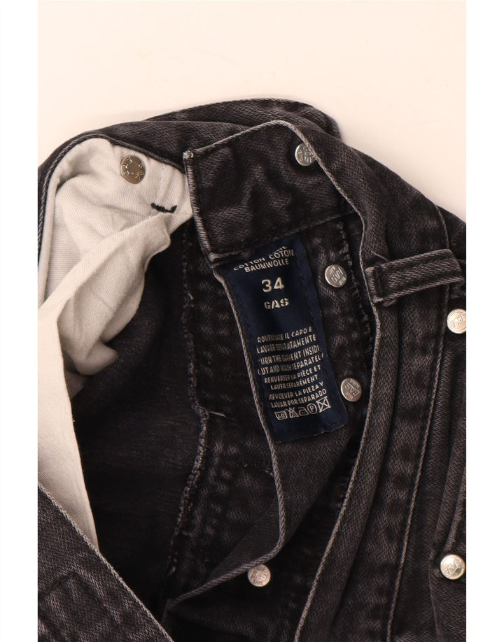 GAS Herren Dakota Straight Jeans W34 L32 Schwarze Baumwolle