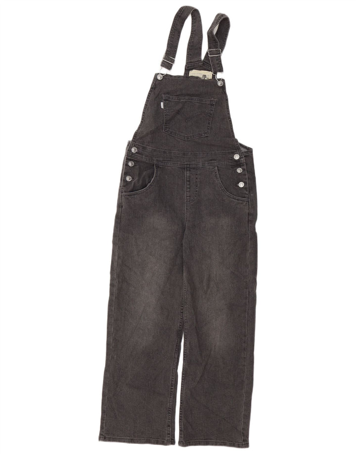 LEVI'S Mädchen-Latzhose, gerade Jeans, 11–12 Jahre, W32, L24, graue Baumwolle
