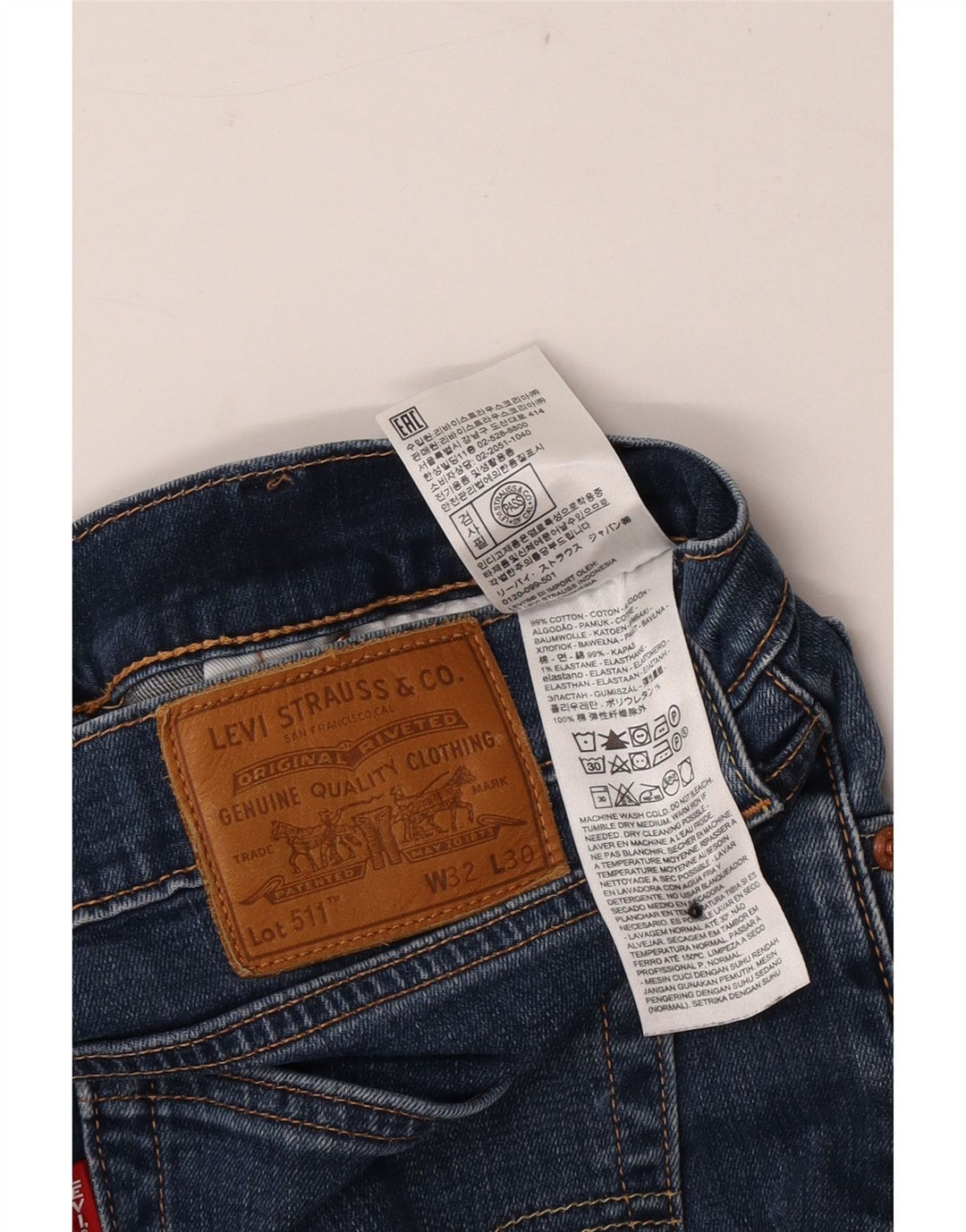 Levi's Herren 511 Slim Jeans W32 L30 Blaue Baumwolle