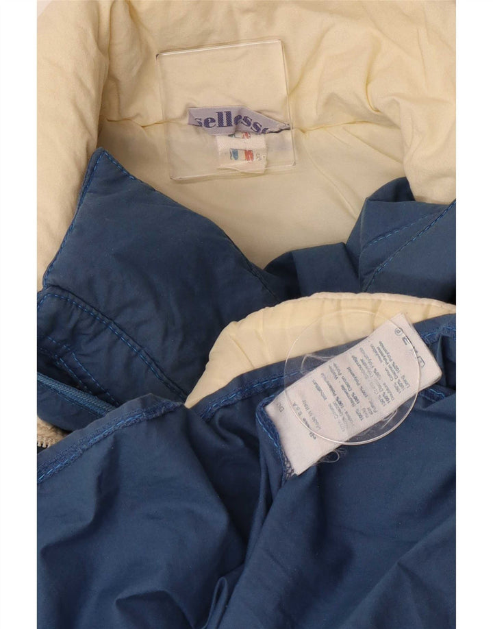 Ellesse Damen Windjacke IT 44 Mittelblaue Colourblock-Baumwolle