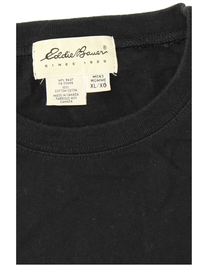 EDDIE BAUER Herren T-Shirt Top XL Schwarz Baumwolle