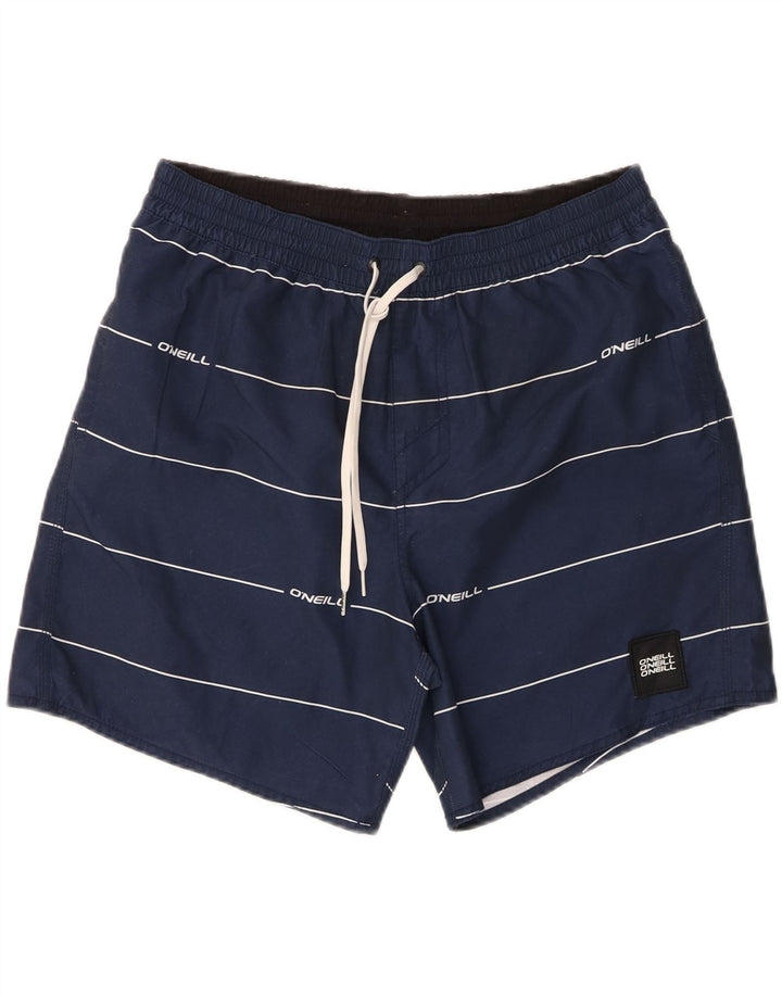 O'NEAL Mens Swimming Shorts Large  Navy Blue Striped Polyester Vintage O'Neal and Second-Hand O'Neal from Messina Hembry 