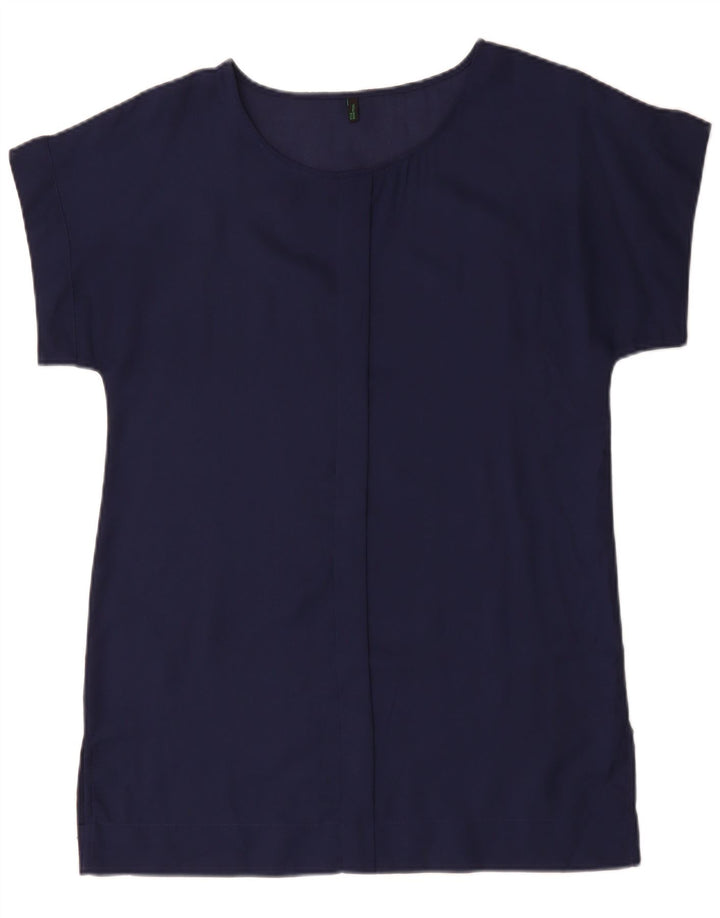 BENETTON Damen Tunikakleid UK 14 Mittel Marineblau