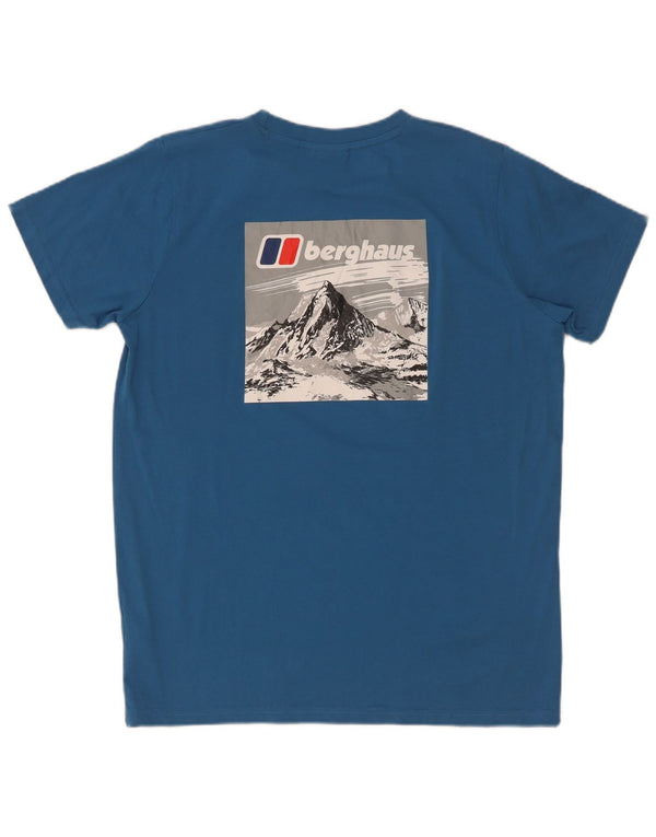 Berghaus Grafik-T-Shirt für Jungen, 14–15 Jahre, blaue Baumwolle