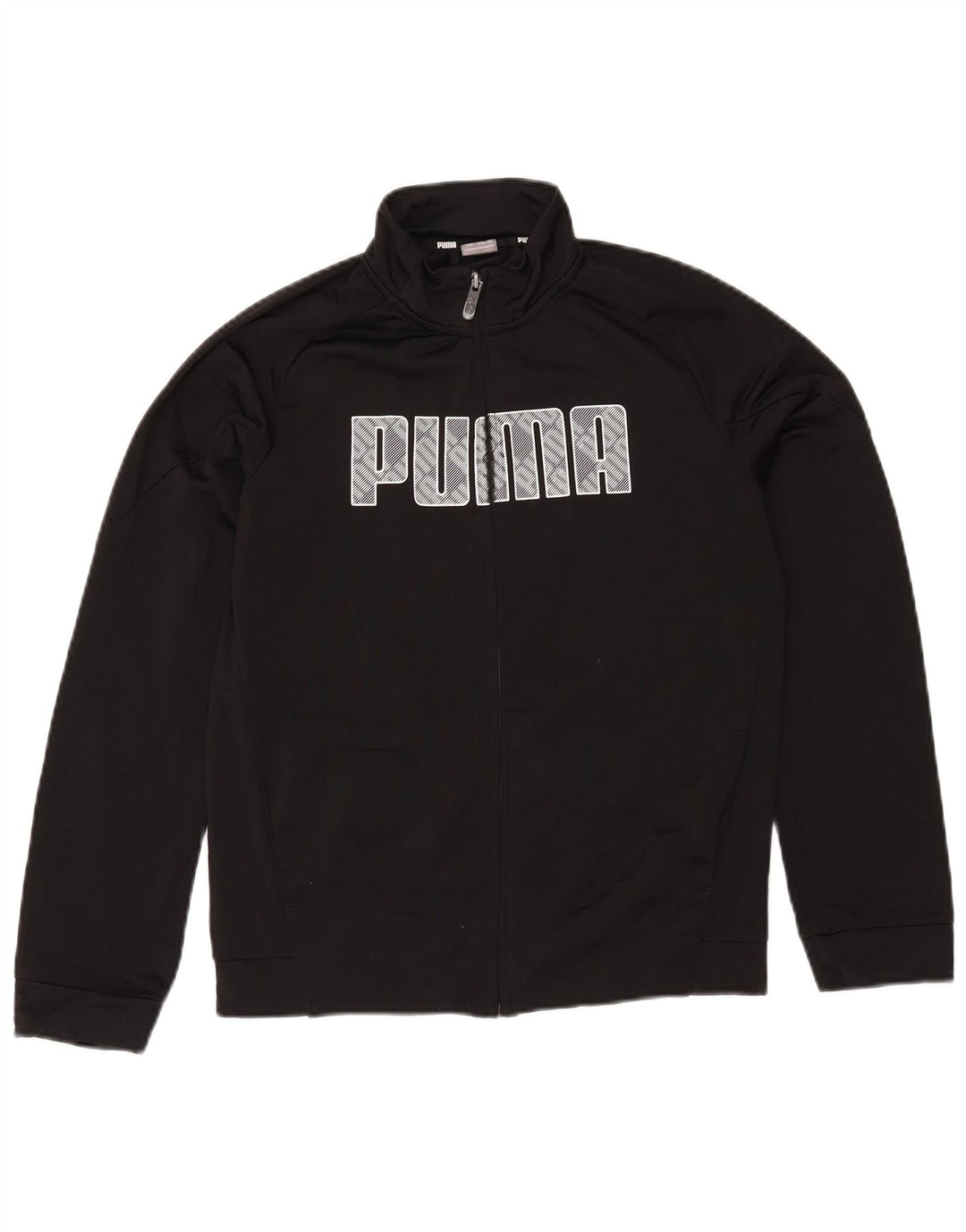 Puma Jungen Grafik-Trainingsanzug-Top-Jacke, 13–14 Jahre, schwarzes Polyester