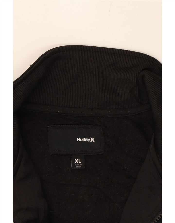 HURLEY Mens Tracksuit Top Jacket XL Black Colourblock Polyester Vintage Hurley and Second-Hand Hurley from Messina Hembry 