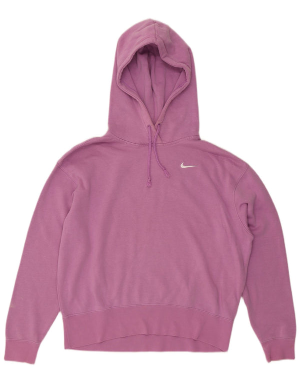 Nike Damen Übergroßer Kapuzenpullover UK 10 Small Lila Baumwolle