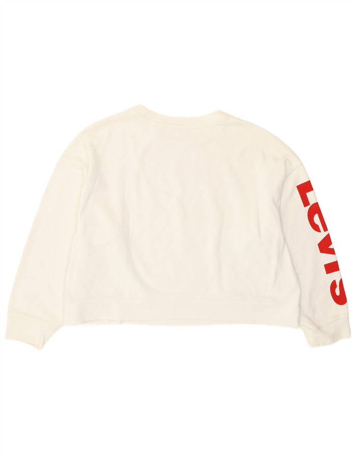 Levi's Damen-Sweatshirt mit übergroßem Grafik-Crop-Sweatshirt, Gr. 10, Größe S, Weiß