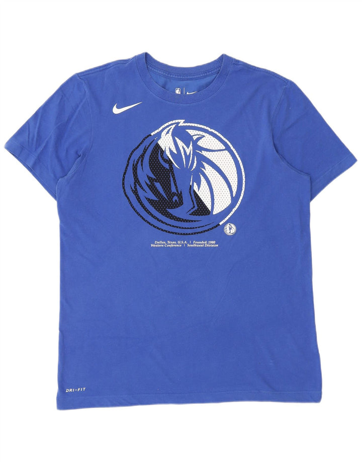 NIKE Herren Dallas Mavericks Grafik-T-Shirt-Oberteil Mittelblau
