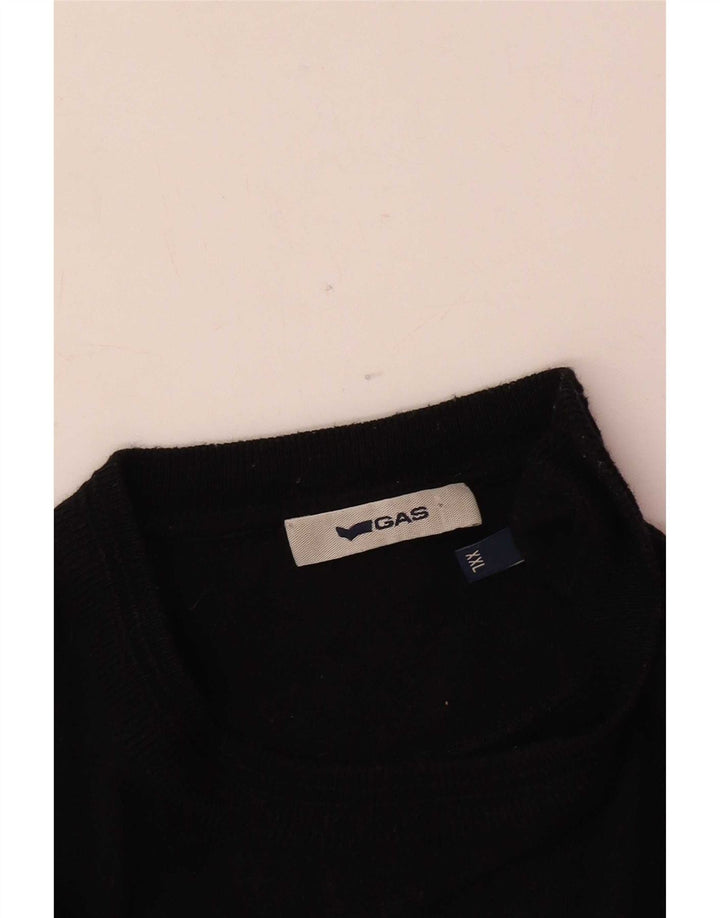 Gas Herren-Pullover mit Rundhalsausschnitt, 2XL, Schwarz