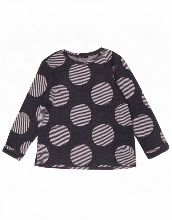 Marks & Spencer Damen-Top, 3/4-Ärmel, UK-Größe 12, mittelgroß, Marineblau, geometrisch