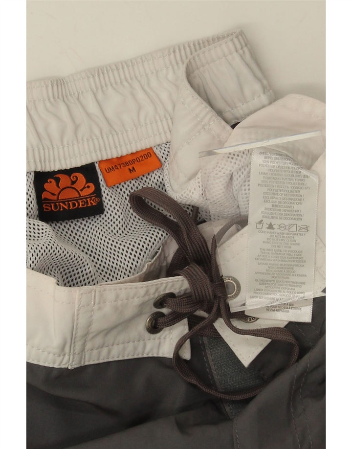 SUNDEK Mens Graphic Swimwear Medium  Grey Colourblock Polyester Vintage Sundek and Second-Hand Sundek from Messina Hembry 