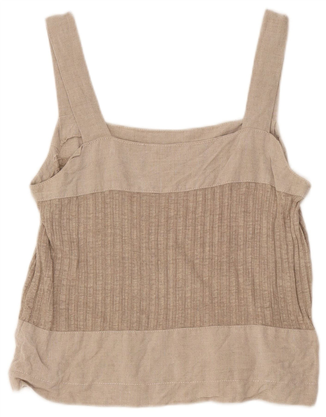 Vintage Damen Crop Cami Top UK 8 Small Grau Farbblock
