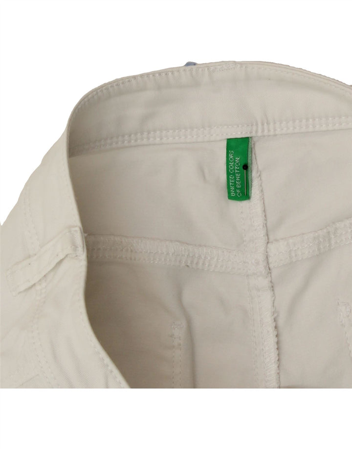 BENETTON Womens Slim Casual Trousers W30 L29 White Vintage Benetton and Second-Hand Benetton from Messina Hembry 