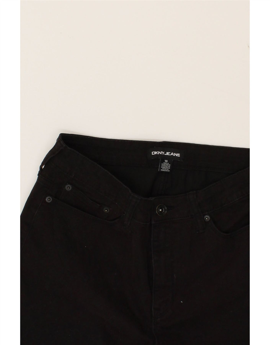 DKNY Womens Denim Shorts US 10 Large W32 Black Cotton Vintage Dkny and Second-Hand Dkny from Messina Hembry 