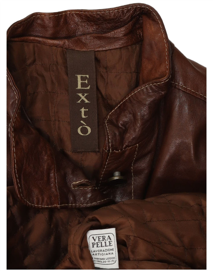 Vintage Damen Lederjacke UK 12 Mittelbraunes Leder