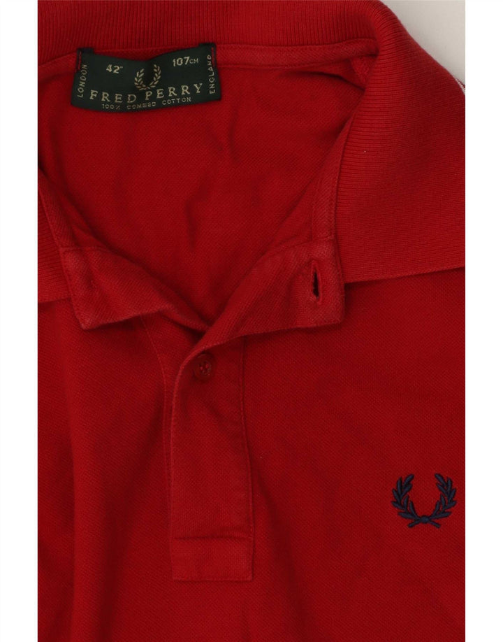 Fred Perry Herren-Poloshirt aus mittelroter, gestreifter Baumwolle