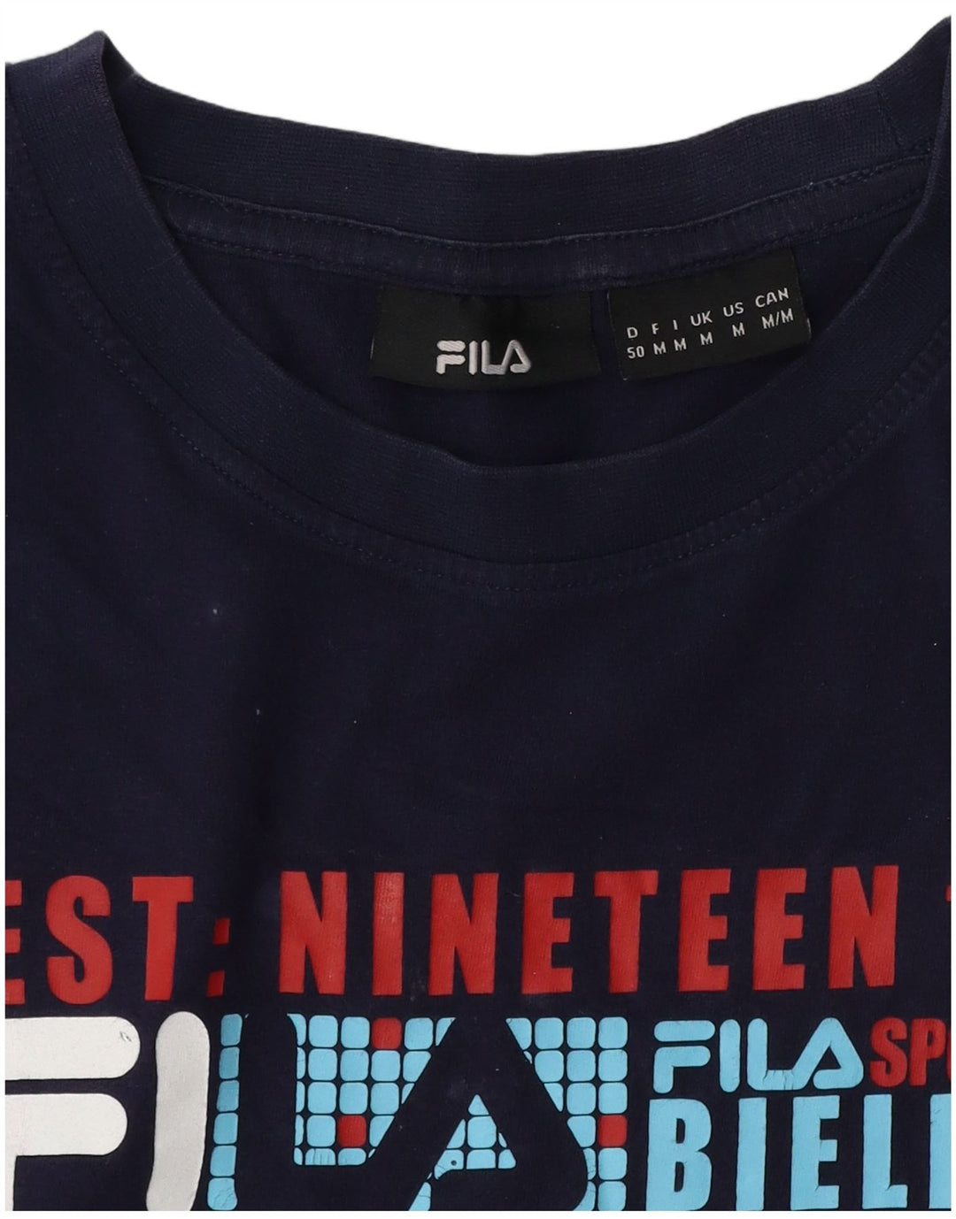 Fila Herren-T-Shirt mit Grafik, mittlere marineblaue Baumwolle