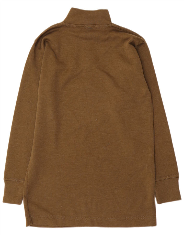 Vintage Herren-Pullover mit Reißverschluss, mittleres Khaki, Polyamid