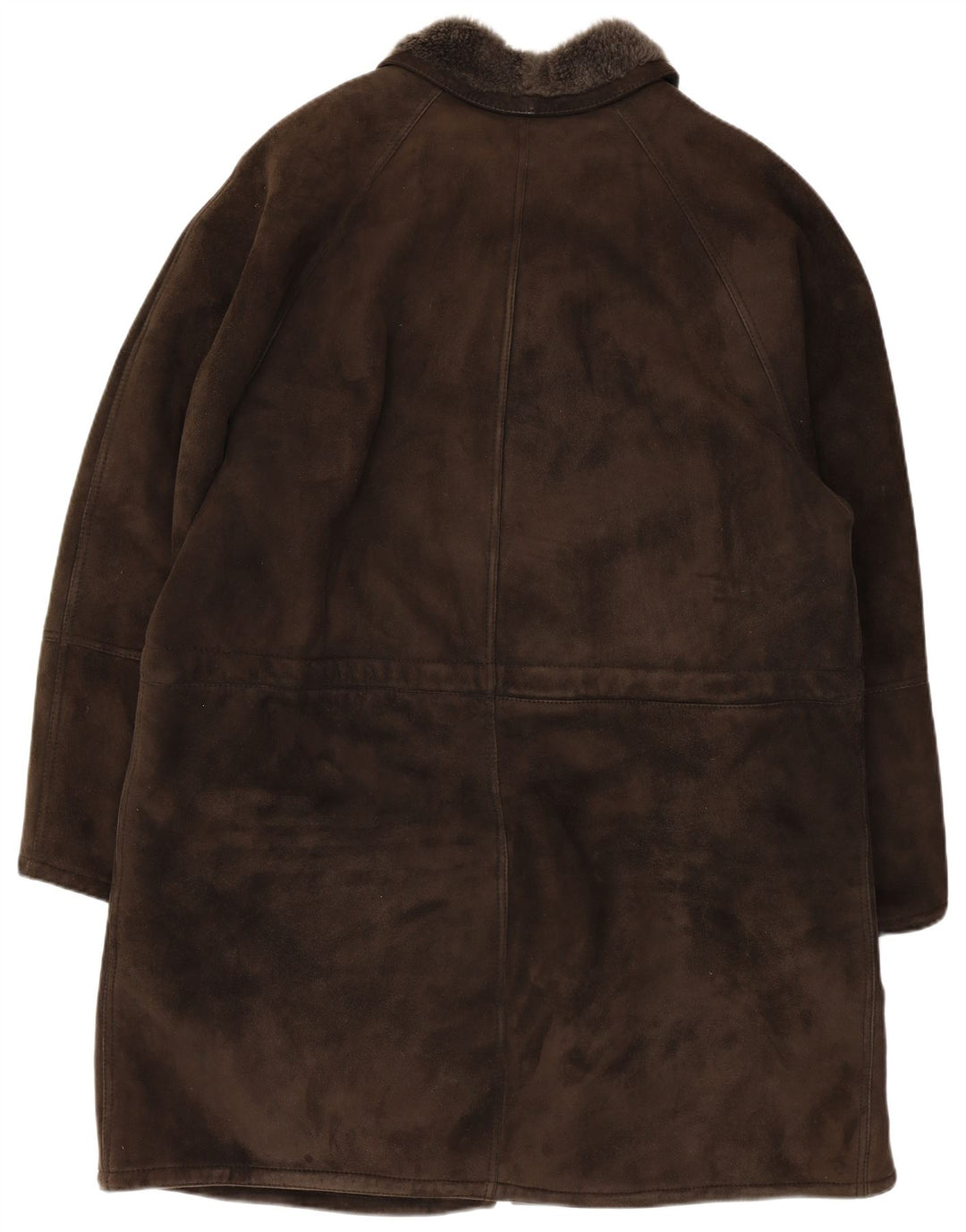 Vintage Herren Shearling Overcoat UK 40 Großes braunes Leder